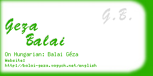 geza balai business card