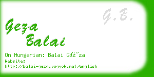 geza balai business card